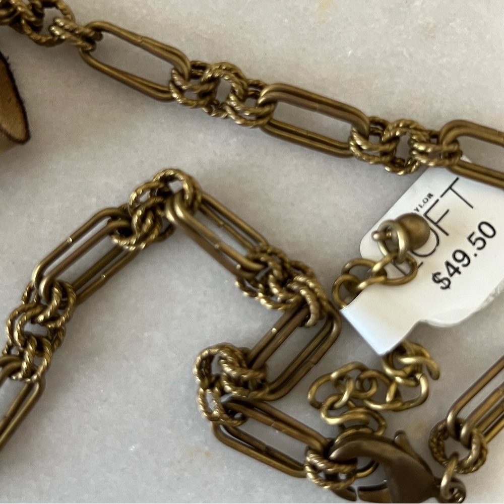 Loft Gold Tone Ribbon and Flower Necklace - Picture 5 of 12